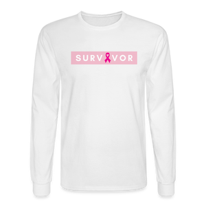 Breast Cancer Survivor LS T-Shirt - white