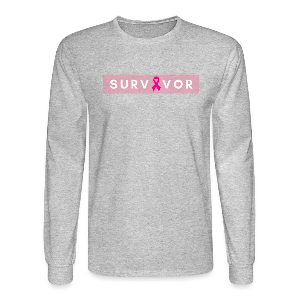 Breast Cancer Survivor LS T-Shirt - heather gray