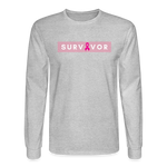 Load image into Gallery viewer, Breast Cancer Survivor LS T-Shirt - heather gray
