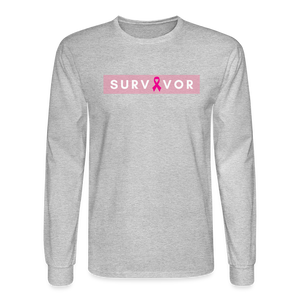Breast Cancer Survivor LS T-Shirt - heather gray