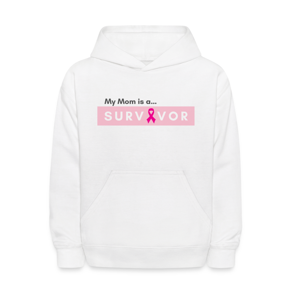 Kids' Breast Cancer Mom Survivor Hoodie - white